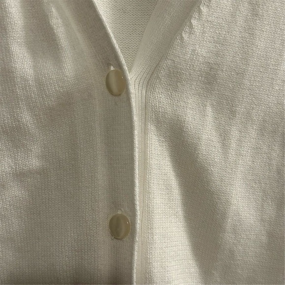 Talbots Women's XL Ivory Short Sleeve Button Down Cardigan Sweater - Picture 10 of 11